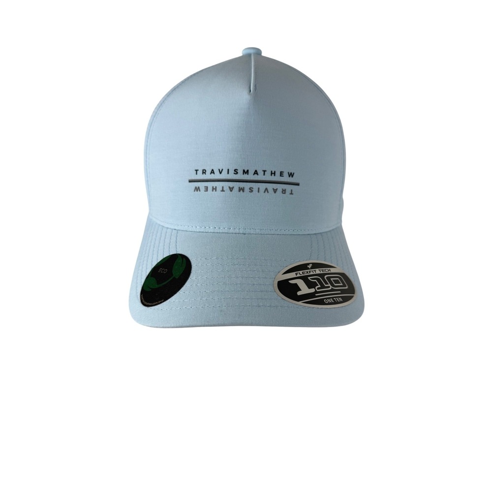 Travis Mathew Mens OS Hilo Hills Hat Light Blue Flexfit Snapback Golf Sporty NEW